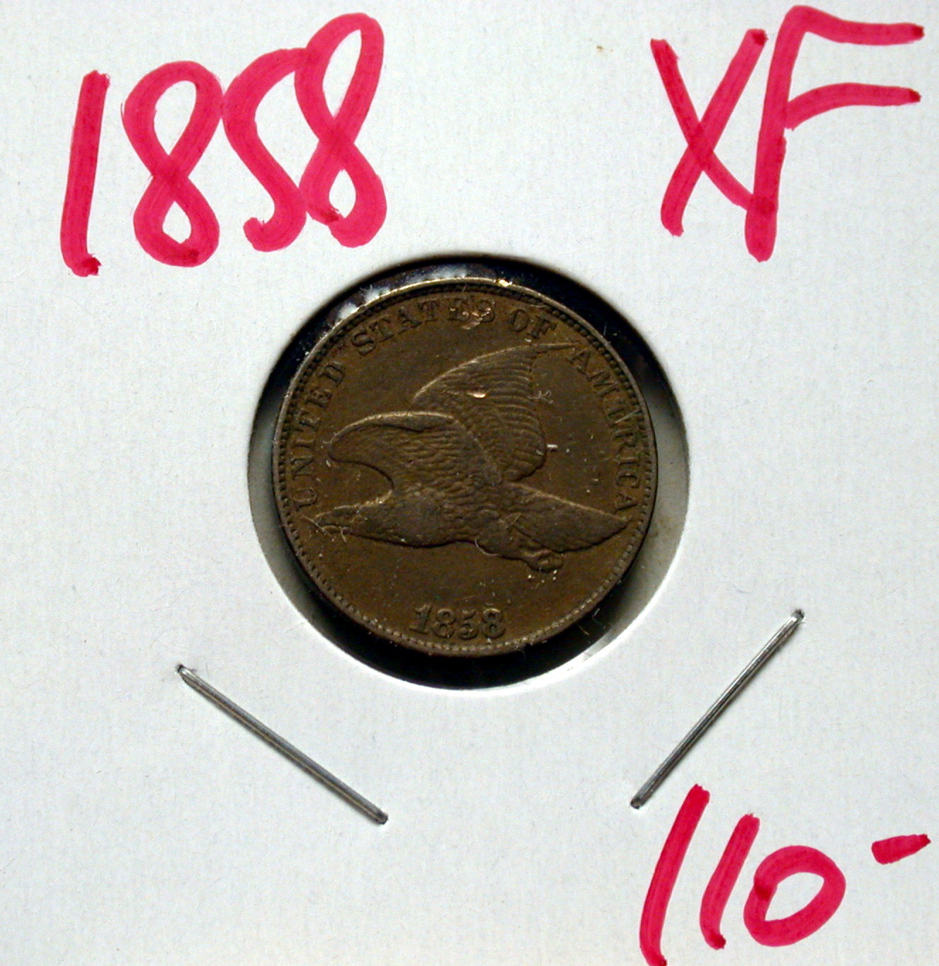 1858 Flying Eagle Cent in XF - Click Image to Close